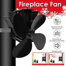 

4 Blade Wall-mounted Fireplace Fan Upgrade Heat Powered Wood Stove Fan Log Wood Burner Eco Friendly Quiet Fan Warmth Winter