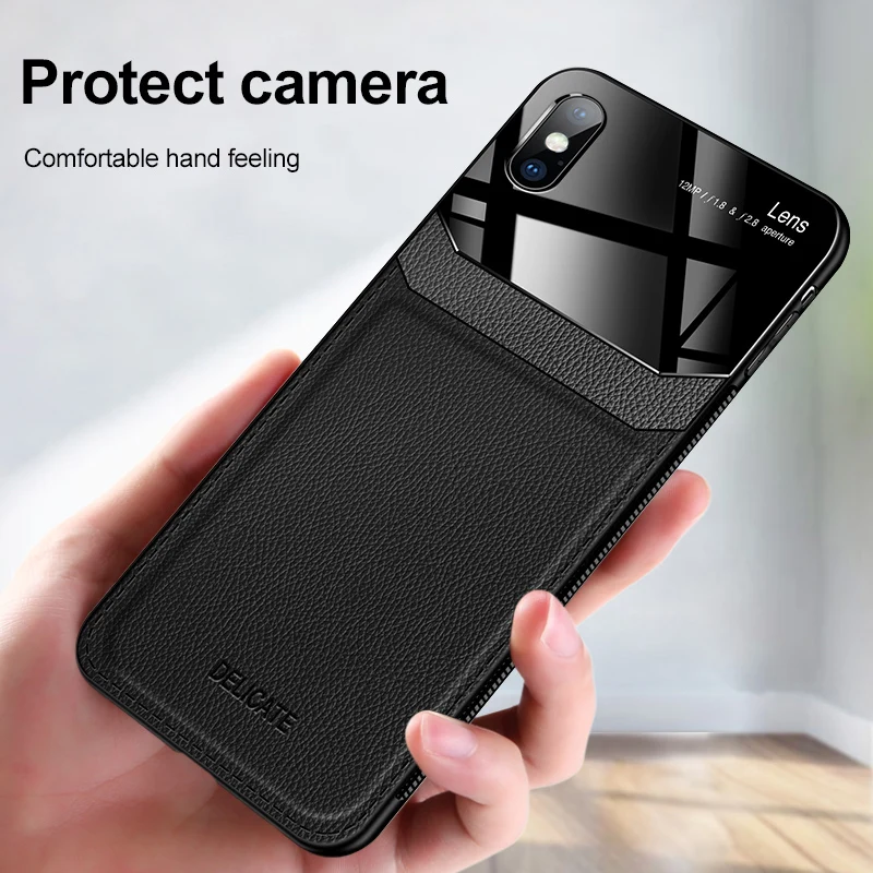 

leather texure plexiglass protective shell cover for iphone xr xs max x 10 8 7 6 s plus case on aiphone xsmax rx sx coque fundas