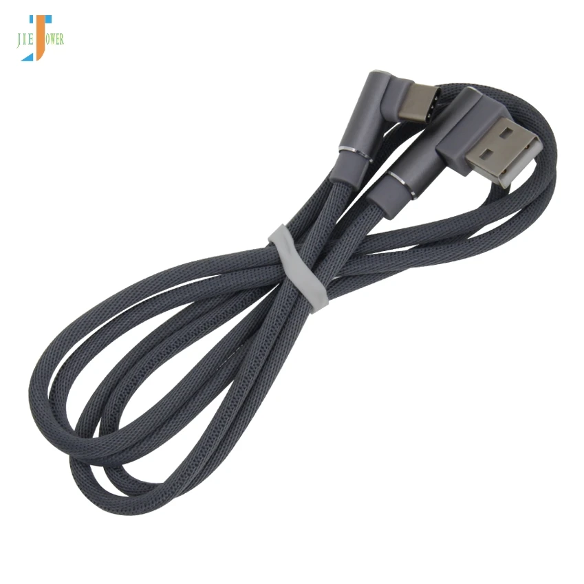 Grey 100 шт/лот кабель usb type C 90 градусов локоть 1 м 2 м 3 м для samsung Galaxy S9 S8 USB C зарядное устройство usb-кабель для Xiaomi Mi9 Oneplus 6 - Color: Grey