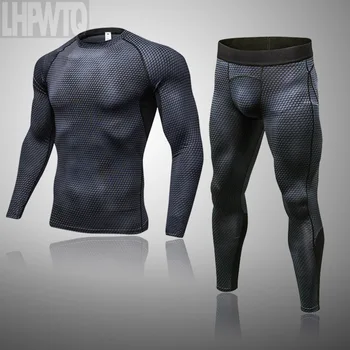 

Long Johns Winter Thermal Underwear Sets Men Brand Quick Dry Anti-microbial Stretch Compression Underwear Thermo Clothing Men