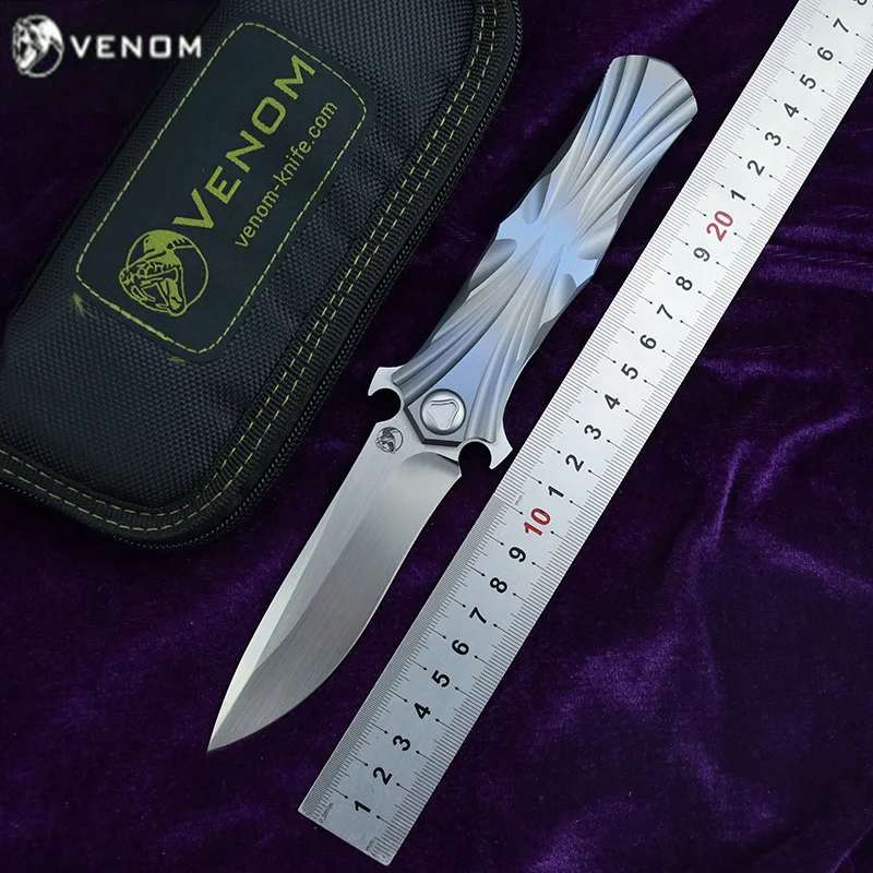 Стальной титановый плавник VENOM Kevin John T series M390 складной нож керамические шариковые