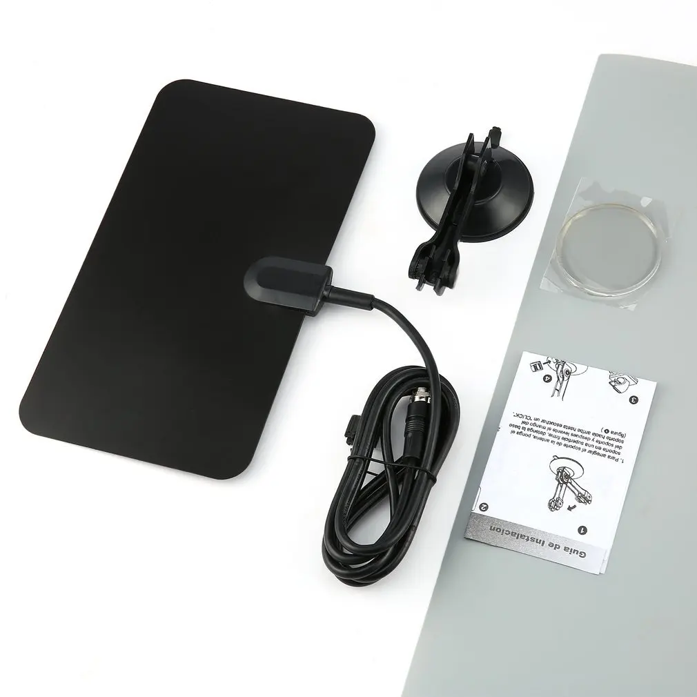 HotTV Aerial High Quality Digital Indoor TV Antenna HD Flat Design High Gain HD TV DTV Box 54MHz-860MHz Supports UHF/VHF Signals
