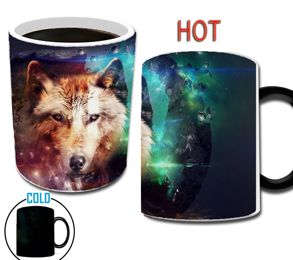 Couple Wolf 11oz Coffee Mug Color Changing Mug 