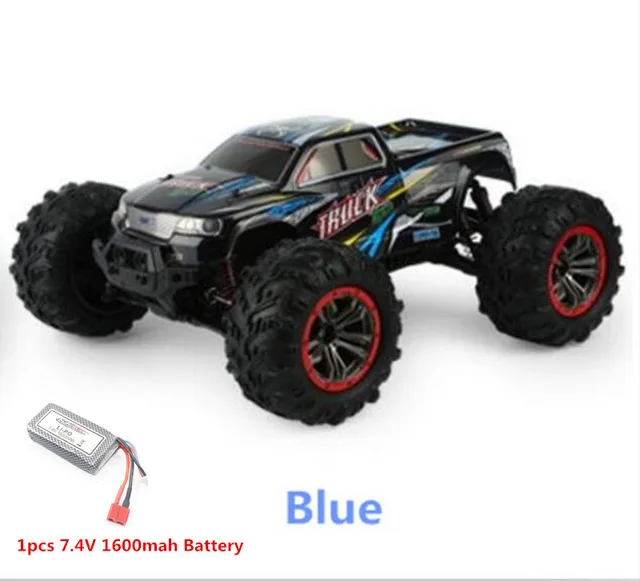 Высокая скорость 50 км/ч 4WD 2,4 ГГц пульт дистанционного управления Радиоуправляемый автомобиль 9125 2,4 г 1:10 4WD двойной мотор радио управление led Внедорожный гоночный автомобиль модель - Цвет: Blue 1 battery