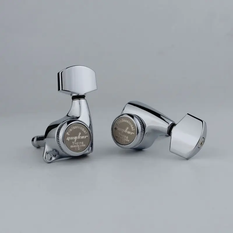 GUYKER Chrome Guitar Locking Tuners Machine Heads Tuners 3R3L Gear