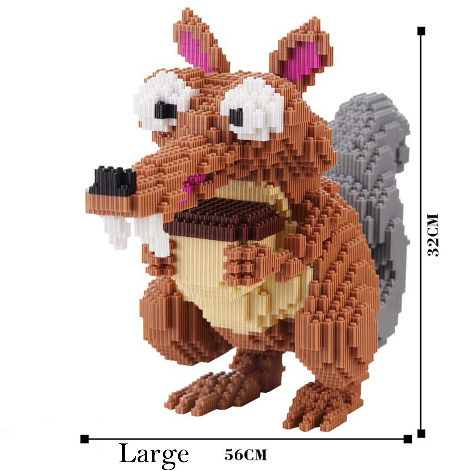 Большого размера, с героями мультфильмов Scrat Acorn 3D собрать модель Белочка строительные блоки игрушки детские развивающие игрушки животных для детей