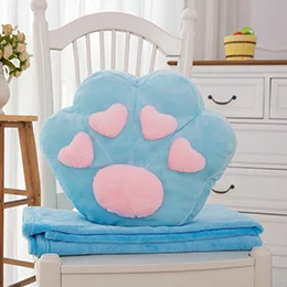 38*32cm Animal Plush Paws Fully Stuffed Colorful Cat Dog Bear Simulated Paw Pillows Cushion Props Flannel Blanket Kids Gift