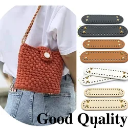 18*5cm Oval Long Bottom For Knitted Bag Pu Leather Bag Accessories Handmade Bottom With 38 Holes Diy Crochet Bag Bottom