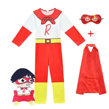 

Cute Ryan Toys Review Mask Boys Romper Superman Boys Long Sleeve With Smock Halloween Performance Clothing Harry Mask Costumes