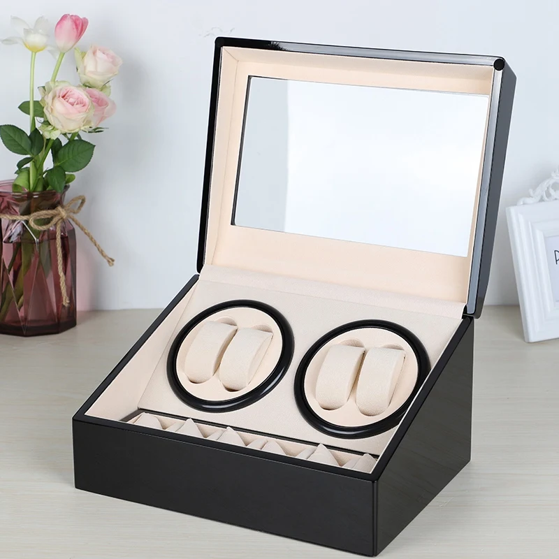 

Automatic Mechanical Watch Winders Storage Box Case Holder 4+6 Collection Watch Display Jewelry Box