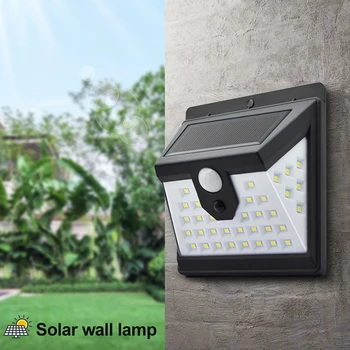 

40 LED Solar Light Outdoor 3 Modes Human Body Sensor Solar Wall Lamp IP65 Waterproof Garden Decoration Street Light Dropshipping