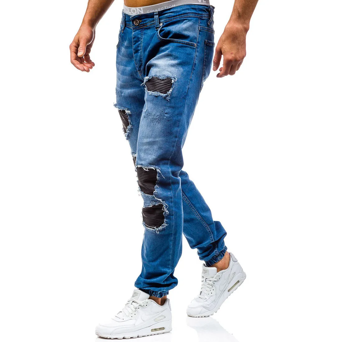 Aowofs, стиль, мужские брюки с дырками, средняя талия, тренд, джинсы, 2 цвета 6013