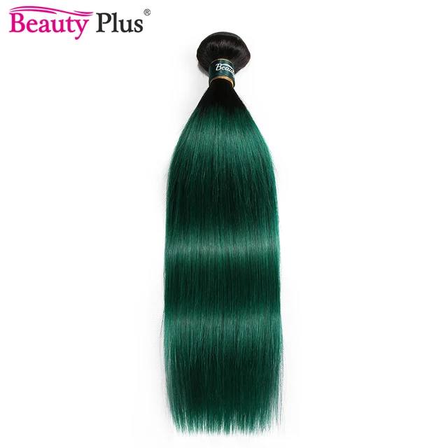 1 Bundle Deal Ombre Brazilian Straight Human Hair Weave Pre Colored 1B 99J Blue Green Purple Orange 30 Blonde Red 27 Hair Bundle 1B Green
