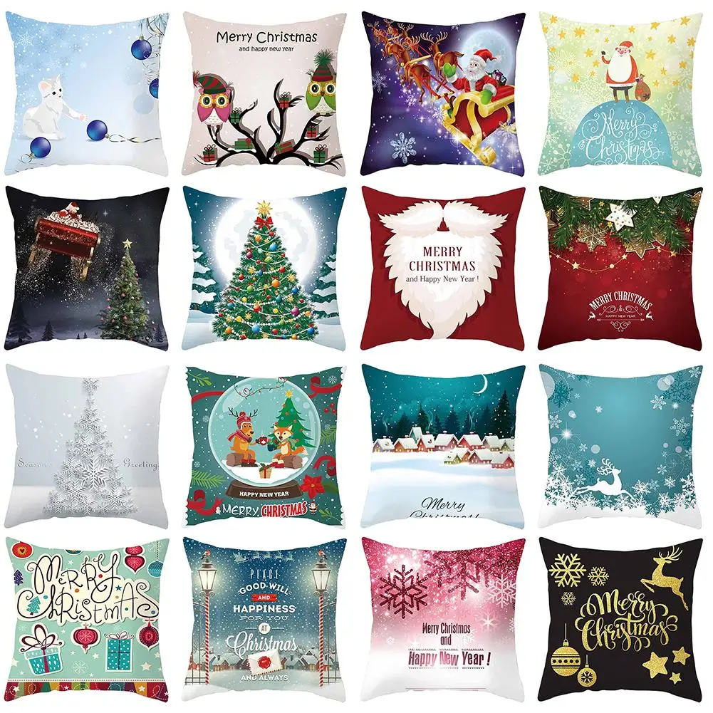 

Christmas Style Square Throw Pillow Case Cushion Cover Sofa Bed Home Decoration Home Textile Pillow Covers