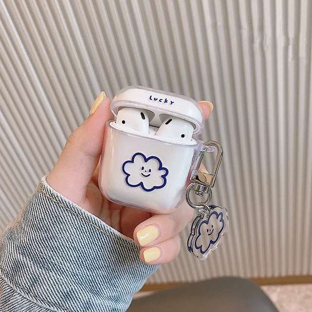 Cute Fresh Flower Earphone Case For AirPods 1 2 Pro Case Transparent TPU Air pods 3 Bluetooth Earphone Charging Box With Keyring 27