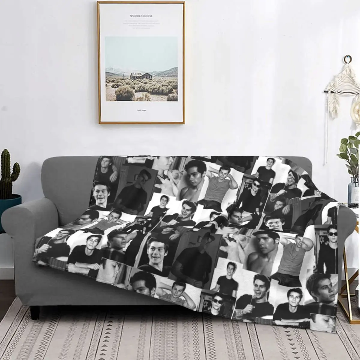 Dylan O'brien Collage Blanket Fleece Summer Vintage Actor Breathable