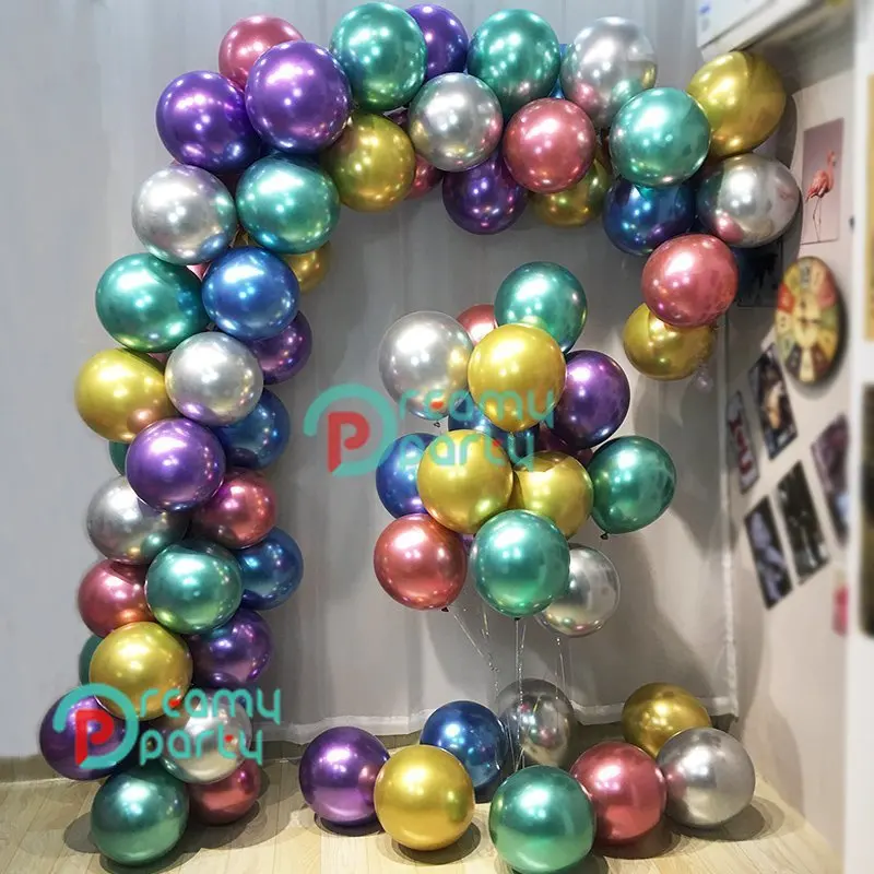 5/10 шт металлический цвета: золотистый, серебристый, синий, розовый, зеленый фиолетовый воздушных шаров свадьбные с днем рождения латексный Металл хромированные шарики воздушные гелиевые балон