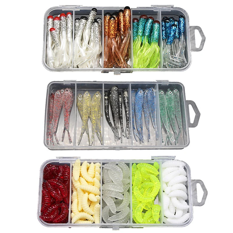 New Silicone Bait Fishing Lure Set Soft Lure Kit Shrimp Wobblers On Pike Shad Trout Bass Worm Trolls Isca Artifical Pesca Tackle