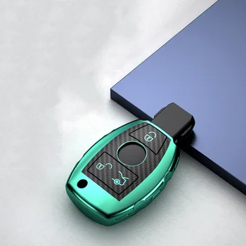 

TPU Carbon fiber style Car Key Cover Full CaseHolder For Mercedes benz A B R G Class GLK GLA w204 W251 W463 W176 2018 2019 2020