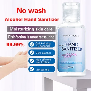 

55ML 5pcs 75% Alcohol Based Hand Sanitizer Wash-Free Disinfecting Gel High-efficiency Disinfection Anti-Germs Hand Sanitizer