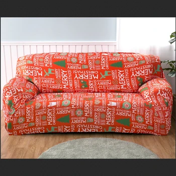 

Red Christmas Printed Slipcover Sofa Cover Tight Wrap All-inclusive Sectional Elastic Couch Case Tight Wrap Elastic Sofa Covers