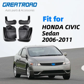 

For Honda Civic 2006-2011 Mudflaps Splash Guards Front Rear Mud Flap Mudguards Fender 2007 2008 2009 2010 Set Molded Mud Flaps