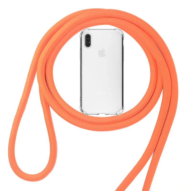 Кроссбоди шнурок Ожерелье Веревка Прозрачный чехол для телефона для iPhone 11 Pro Max XS MAX XR X 10 7 8 6 6s plus 5 5SE ремешок шнур крышка