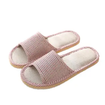 Women Indoor Slippers Floor Flat Shoes Spring Autumn Linen Flip Flops Home Slippers Female Comfortable Zapatillas de hombre New - Image 3