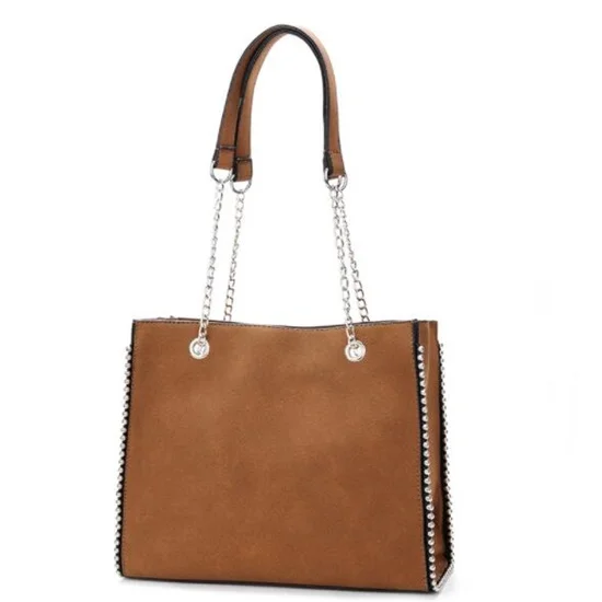 Женская сумка-тоут из искусственной замши, большие сумки с верхней ручкой, Женская Повседневная сумка через плечо, женская сумка на плечо - Цвет: Brown