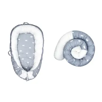 

Baby Sleep Nest Bed Safe Newborn Anti-collision Bumper Infant Soft Breathable Cotton Lounger Crib