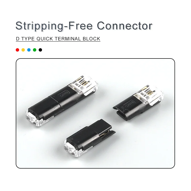 10pcs 2pin Quick Pluggable Splice Electrical Cable Wire Connector Crimp Terminals for 22-20AWG LED strip Car Wiring Connectors