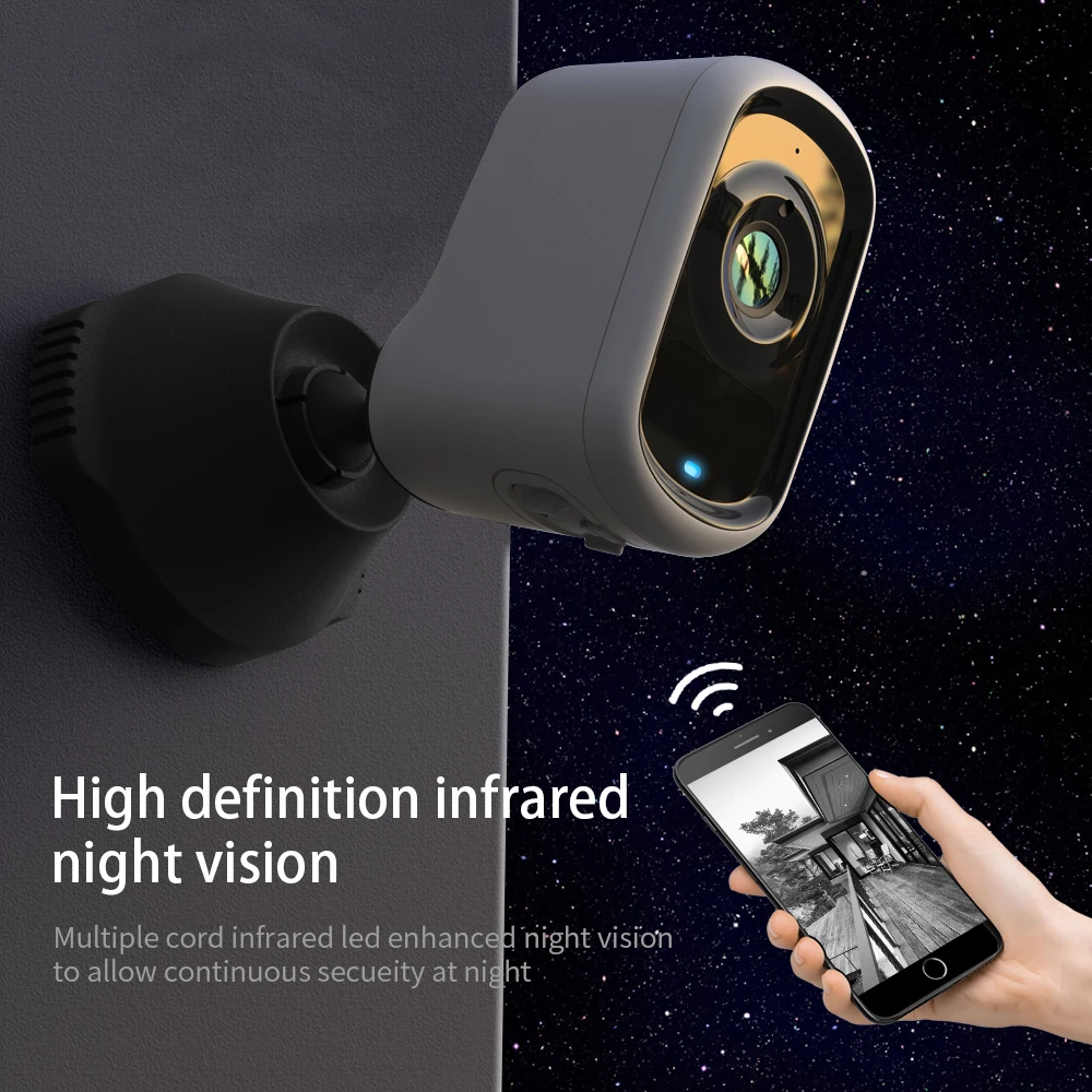 SDETER 2 мегапиксельная аккумуляторная батарея IP камера Wi Fi для улицы беспроводная с