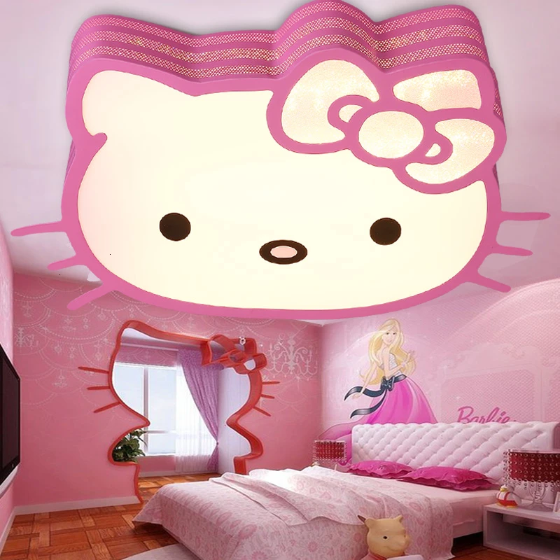 Hellokitty кошка мультфильм поглощает Топ Свет девушка принцесса комната Hello Kitty
