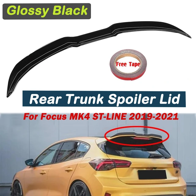 For Ford Focus MK4 ST Spoiler Hatchback Extension Rear Wing Tuning Stickers  ABS Auto Replacement Parts 2019 2020 2021