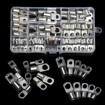 

100Pcs Bolt Hole Tinned Copper Cable Lugs Battery Terminals Set Wire Terminals Connector