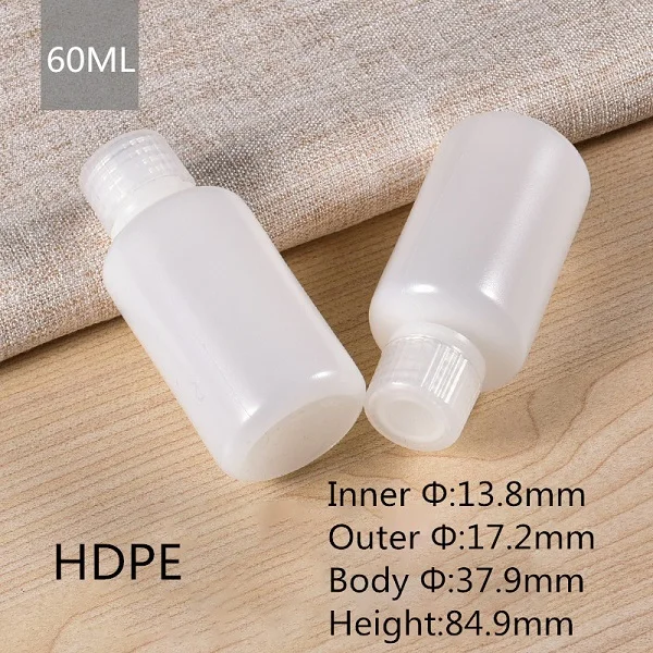 60ml Пустой из ПВП бутылка узкий рот твердый пластиковый контейнер для жидкости, лосьона, косметической упаковки бутылки пищевой - Цвет: 60ml