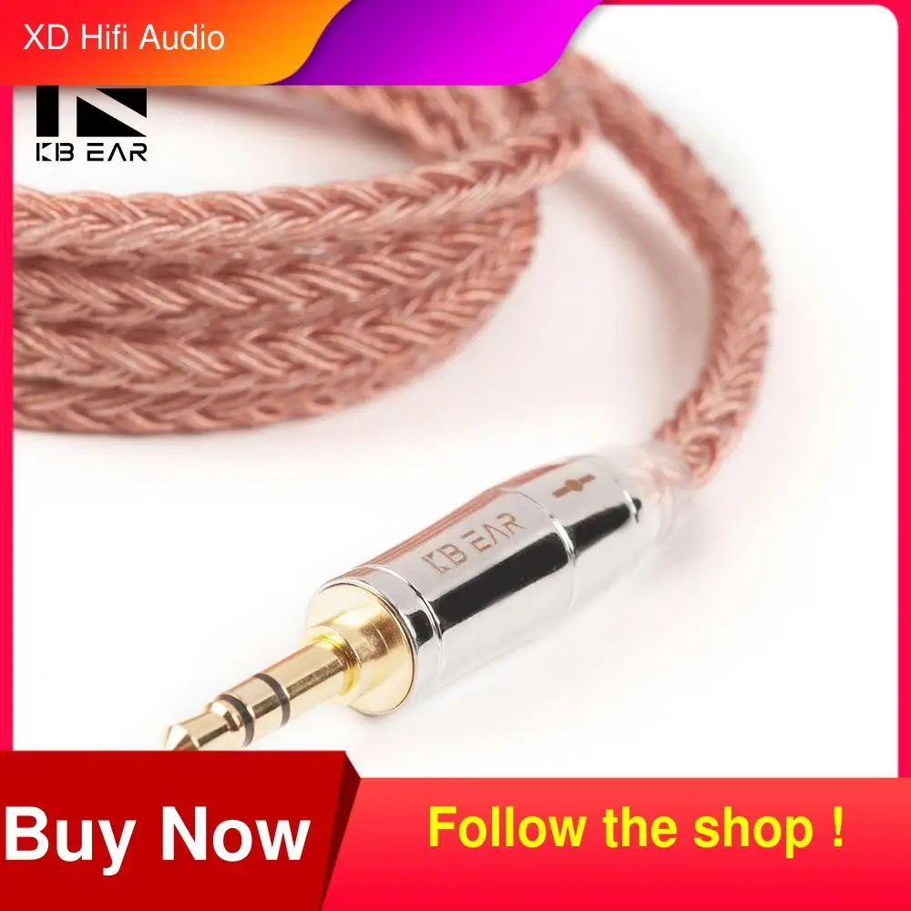 

KBEAR 16 core copper cable With 2.5/3.5/4.4 Earphone Cable For KB06 C10 ZS10 TRN V90 BA5 BLON bl03 CCA C12 KZ ZSX QDC Tri i3