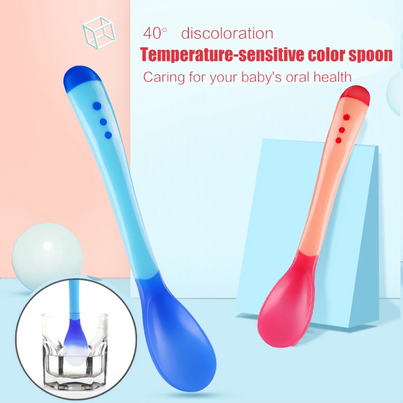 2019 детская силиконовая ложка милая для кормления кемпинга дома с датчиком