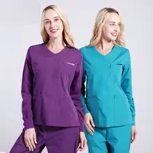 Мужской медицинская униформа медсестры на весну и лето Длинные рукава наборы скрабов вызова медсестры форма Красота салон Рабочая одежда