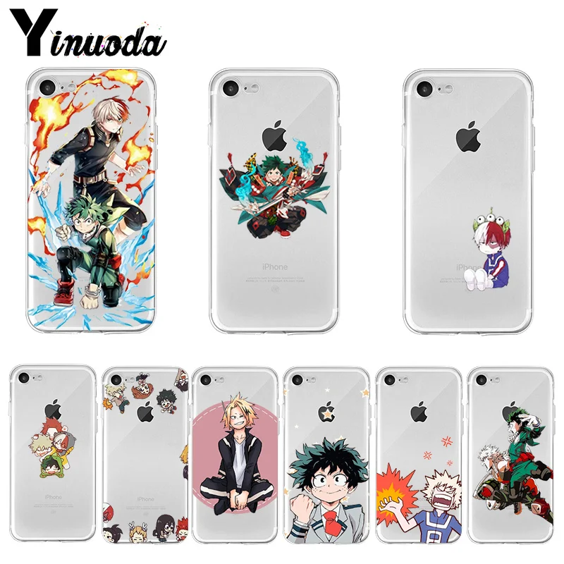 

Yinuoda my hero academia Back phone Cover Soft TPU Cases for iPhone 8 7 6 6S Plus X XS max 10 5 5S SE XR Coque Shell