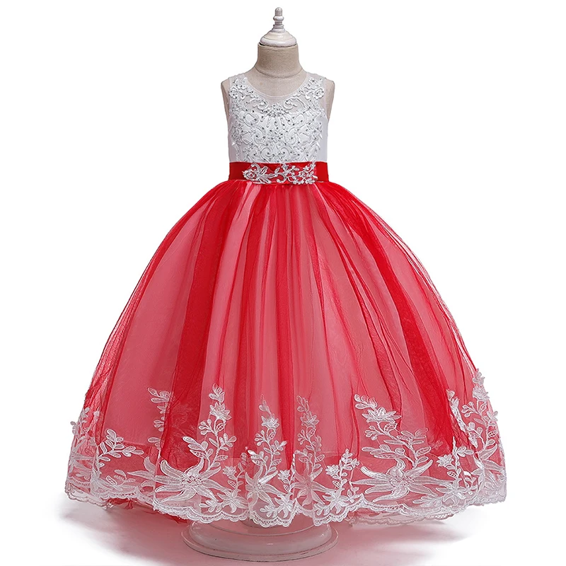 Ankoee Vestido Elegante Boda Fiesta con Flores para Niña Vestido Blanco de  Princesa para Chica Dama de Honor Niña Ropa futakuchi-hakata.com