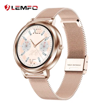 

LEMFO MK20 Smart Watch Women 1.09 Inch Full Touch Screen DIY Watch Face Lady Smartwatch 2020 15 Days Standby Multi Language