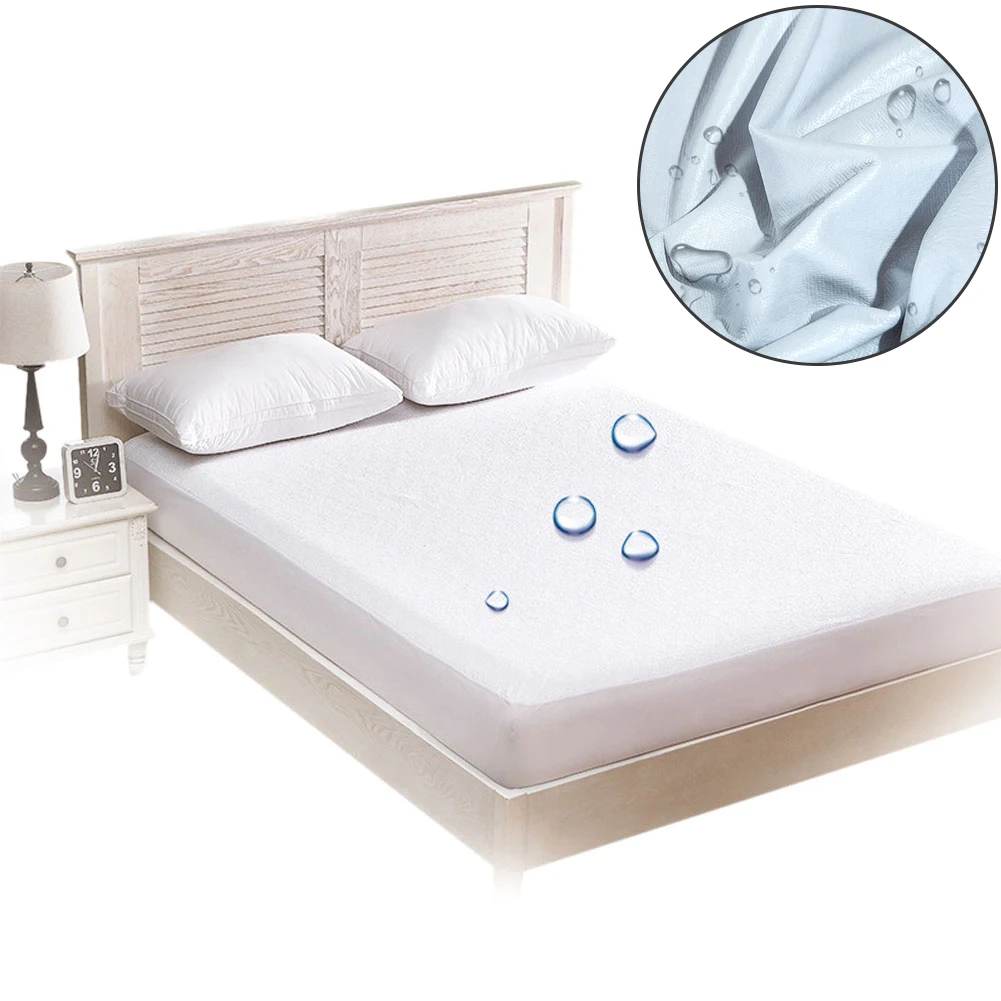 Washable Solid Bedding Waterproof Protector Water Absorbing Home Mildew Resistant Dustproof Mattress Cover Elastic Non Slip