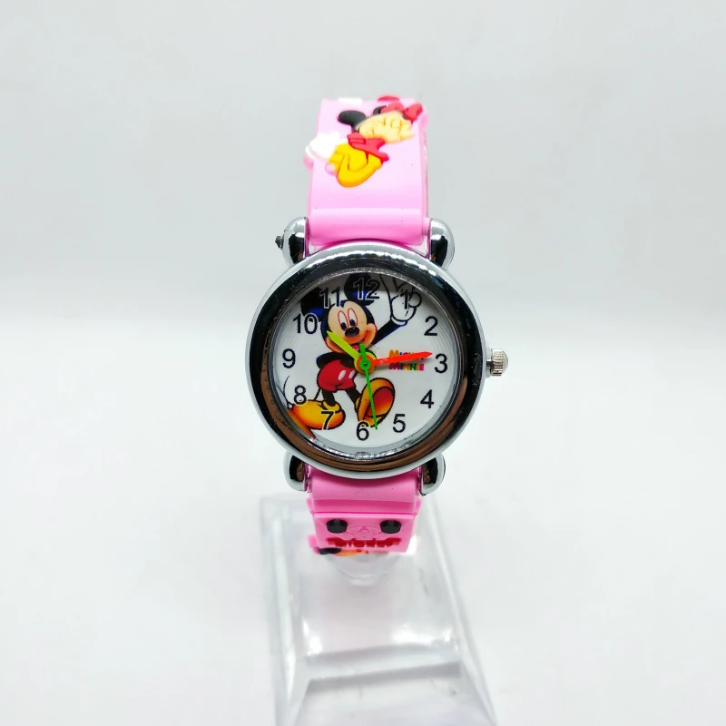 3D Cartoon Lovely mickey Kids Girls Boys Students Quartz Wrist Watch Children Popular watches Spiderman mouse regarder clock