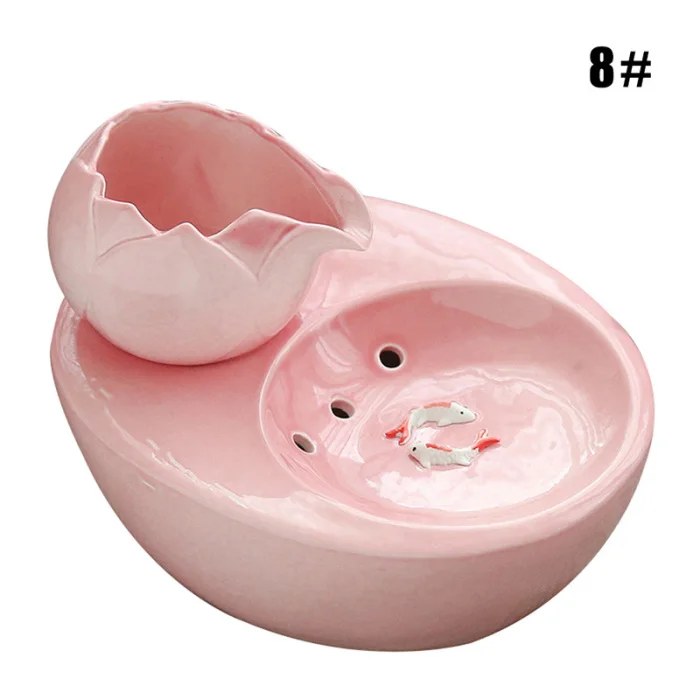 Cat Ceramic Water Fountain Automatic Pet Drinking Fountain Quiet Electric Automatic Circulation System Water Dispenser HFing