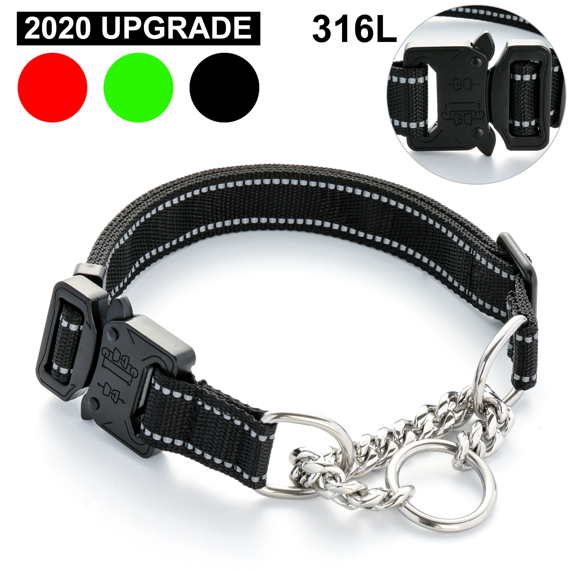 Martingale collar with buckle and chain Clearance