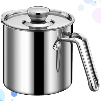 

1Pc 304 Stainless Steel Oil Filter Can With A Cover Filter Leakproof Tank Oil Filter Oil Drain Kitchen Pour Oil Bottle (Silver)