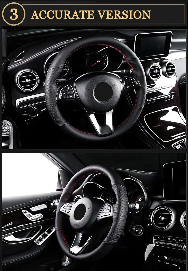 APPDEE черный кожаный чехол рулевого колеса автомобиля для Volkswagen Golf 7 GTI R MK7 VW Polo GTI Scirocco