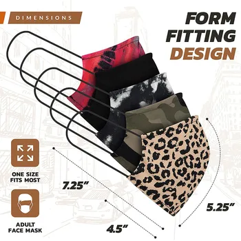 

5PCS Double Layer Cotton Cloth Can Be Washed And Reusable Mask Mouth Cover Facial Mask Face Shield Masques Mascarillas