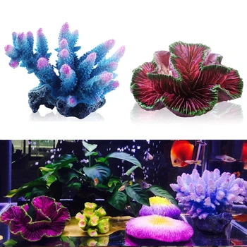 

Beautiful Artificial Aquarium Coral Decoration Fish Tank Coral Reef Ornament Acuario Flower Plant Stone Decor Decorative Marbles
